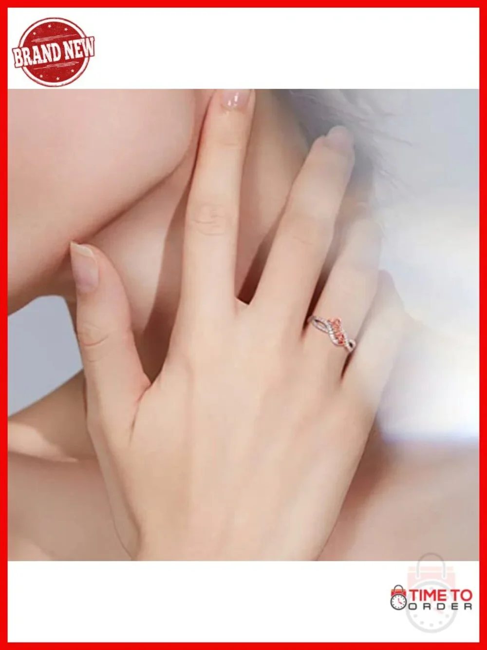 925 Sterling Silver Mom Ring Band with Cubic Zirconia Women Gift